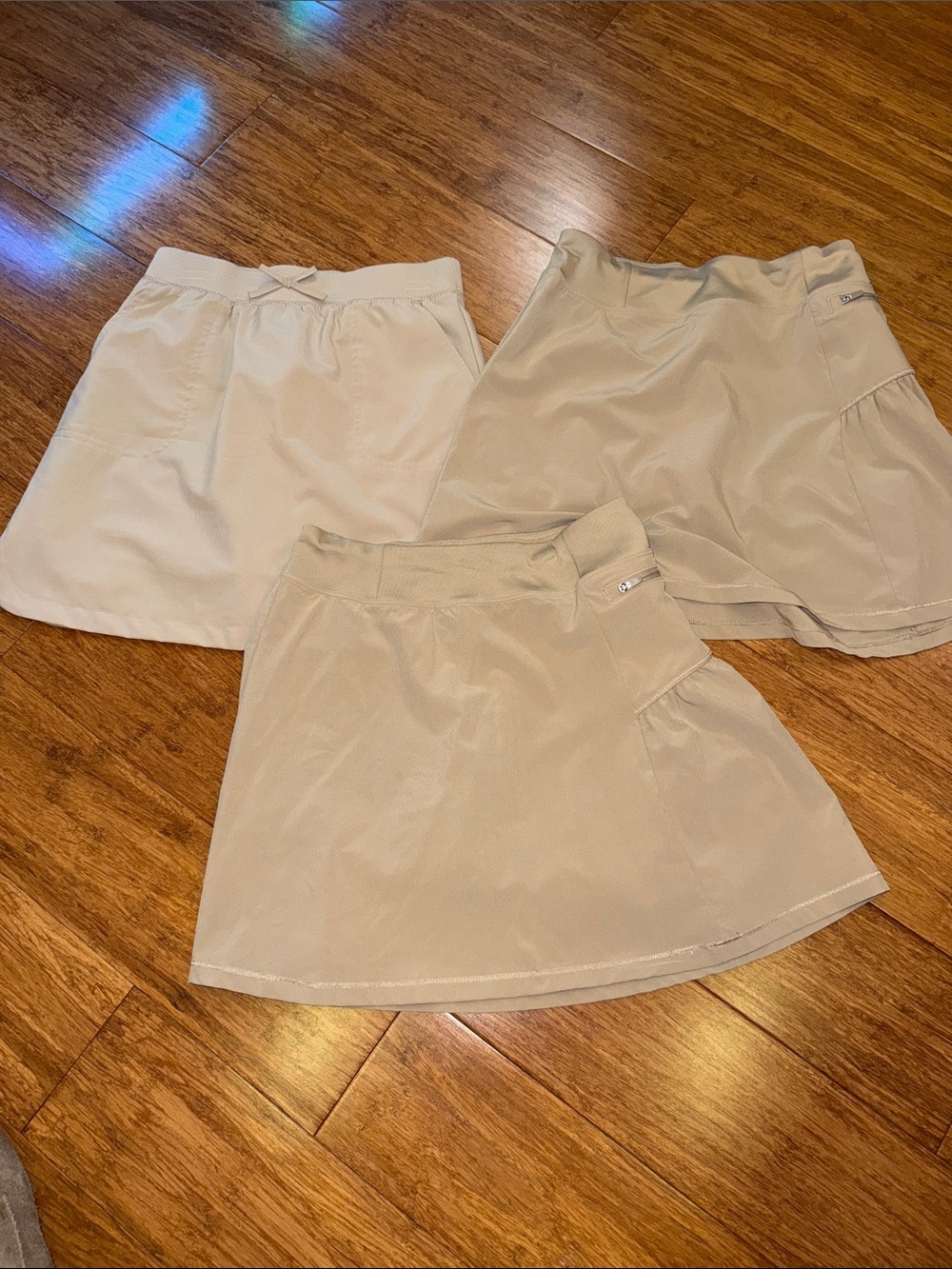 Khaki girls performance skirts size 10/12 izod & all in motion bundle of skorts